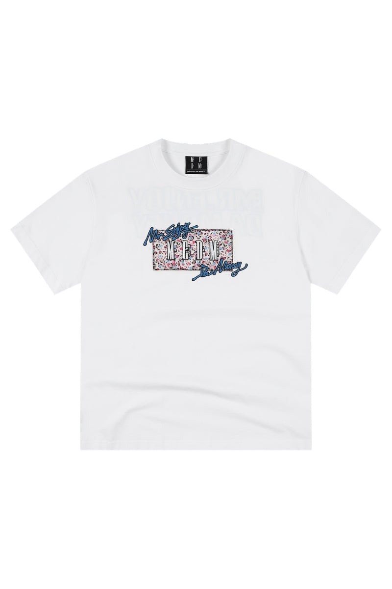 MEDM Leopard Patch Embroidery Star Graffiti Tee
