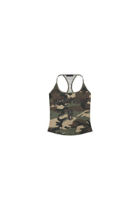 MASONPRINCE | Camo Mesh Gothic Rhinestone Tank Top