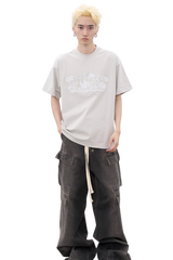 AFGK Lace Embroidery Pearl Stone Tee