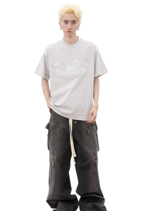AFGK Lace Embroidery Pearl Stone Tee