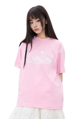 AFGK Lace Embroidery Pearl Stone Tee