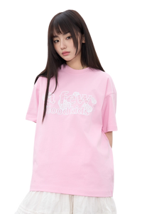 AFGK Lace Embroidery Pearl Stone Tee