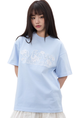 AFGK Lace Embroidery Pearl Stone Tee