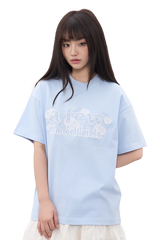 AFGK Lace Embroidery Pearl Stone Tee