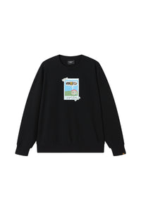 Dangerouspeople｜Velcro Patch Print Couple Drop Shoulder Sweatshirt