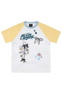 MEDM Striped Cartoon Animal Loose Short Sleeve Tee