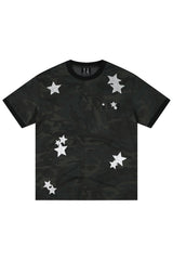 MEDM Camo Star Embroidered Loose Unisex T-Shirt