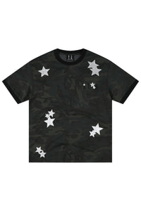 MEDM Camo Star Embroidered Loose Unisex T-Shirt