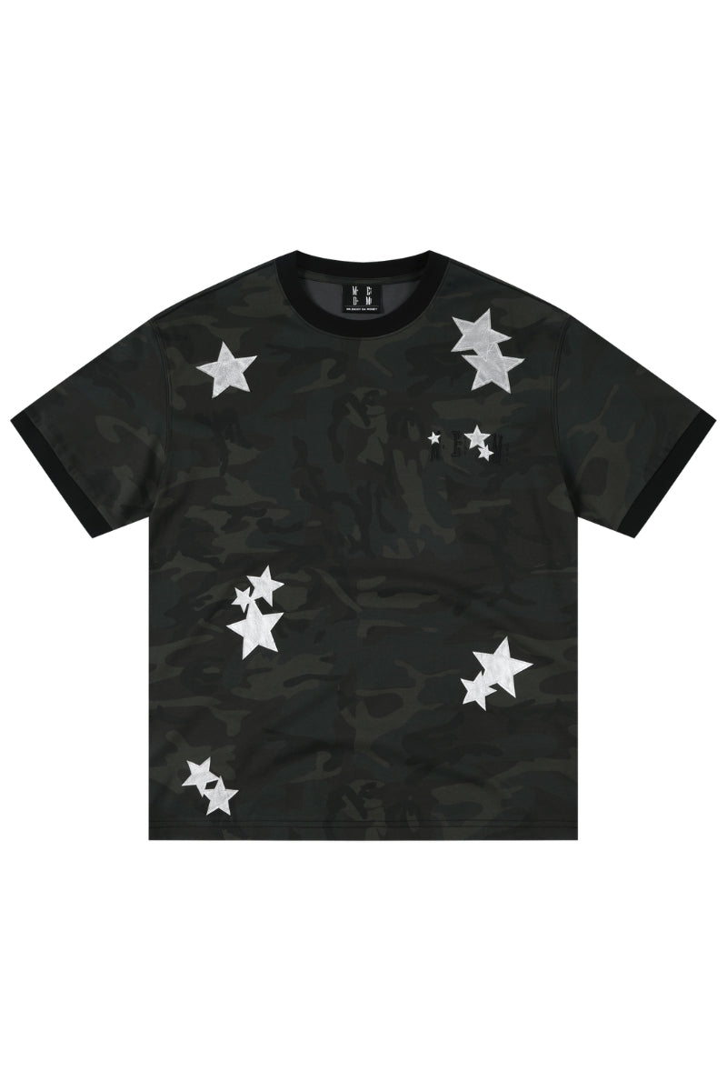 MEDM Camo Star Embroidered Loose Unisex T-Shirt
