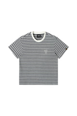 Dangerouspeople DSP Vintage Embroidered Small‑D Striped Tee