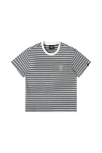 Dangerouspeople DSP Vintage Embroidered Small‑D Striped Tee