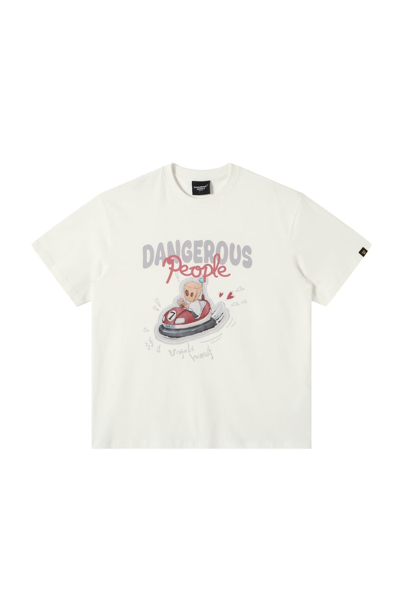 Dangerouspeople｜Bumper Car Print Cotton T‑Shirt