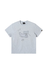 Dangerouspeople DSP Dog Patch Embroidered Loose Short Sleeve Tee