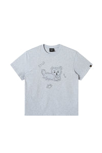 Dangerouspeople DSP Dog Patch Embroidered Loose Short Sleeve Tee