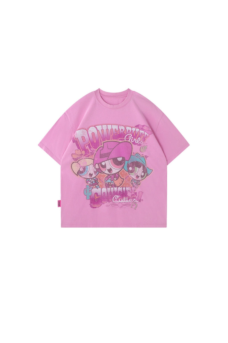BJHG x The Powerpuff Girls Women American Cotton Tee Summer