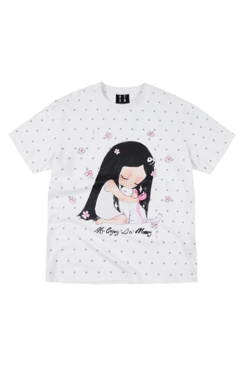 MEDM × Iria Mailbox Co-branded Cat Star Print Slim Fit Tee