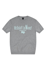 MEDM Contrast Logo Cherry Knit Oversized Unisex Tee