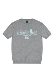 MEDM Contrast Logo Cherry Knit Oversized Unisex Tee