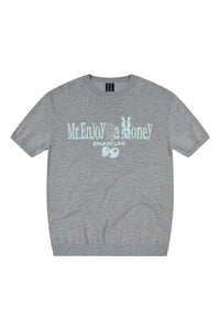 MEDM Contrast Logo Cherry Knit Oversized Unisex Tee