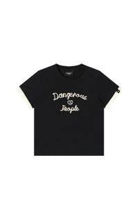DangerousPeople｜Color‑Block Letter Print Sorona Cool‑Touch Women’s T‑Shirt