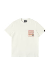 DangerousPeople DSP Color‑Block Imitation‑Embroidery Print Cotton Tee