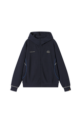 Dangerouspeople | Waffle Knit Contrast Stitch Zip Hoodie