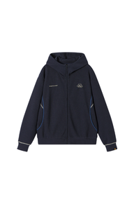Dangerouspeople | Waffle Knit Contrast Stitch Zip Hoodie