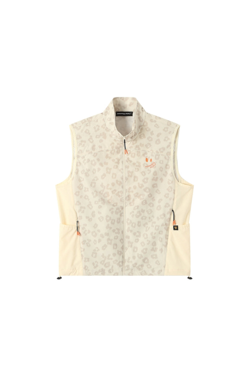 Dangerouspeople DSP Leopard‑Print Contrast Panel Quick‑Dry Techwear Vest