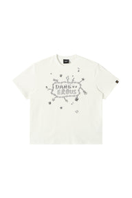 Dangerouspeople DSP Small‑D Note Metal Chain Loose Streetwear T‑Shirt
