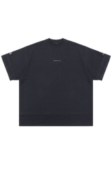 Masonprince  Double Golden Divide Knitted Round-Neck Short T-Shirt