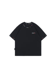 BJHG Unisex Heavyweight‑Cotton Embroidered Short‑Sleeve Tee, American Retro Loose‑Fit Couple Top