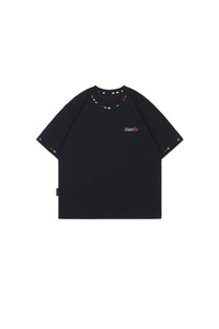 BJHG Unisex Heavyweight‑Cotton Embroidered Short‑Sleeve Tee, American Retro Loose‑Fit Couple Top