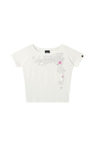 DangerousPeople｜Whimsical Garden Music‑Note One‑Shoulder Women’s T‑Shirt