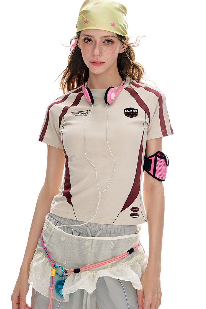 BJHG｜American Sports Raglan Short Sleeve T‑Shirt, Women's