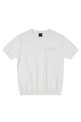 MEDM Solid Knit Embroidered Logo Loose Couple T-shirt