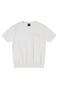 MEDM Solid Knit Embroidered Logo Loose Couple T-shirt
