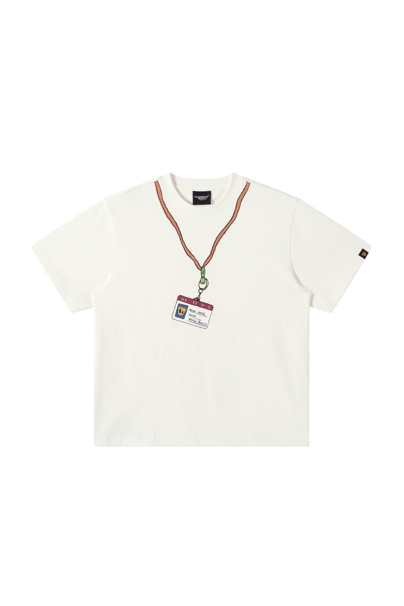 Dangerouspeople DSP Graffiti Lanyard D‑Tag Loose Drop‑Shoulder Heavyweight Tee