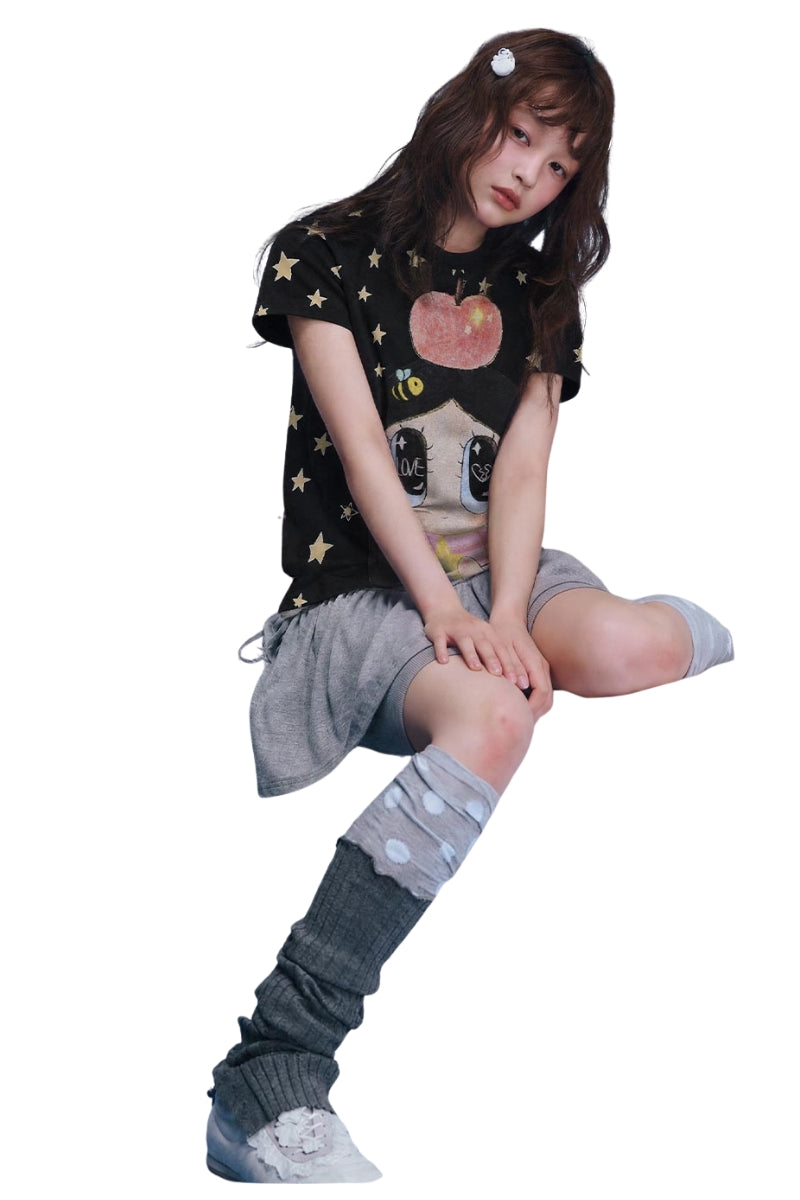 MEDM x Iria Mailbox Star Snow Lady Print Women Tee