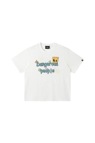 Dangerouspeople DSP Butterfly Paper‑Bag Man Print Cotton Drop‑Shoulder Tee