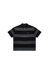 MASONPRINCE Premium 100% Cotton Black‑Grey Stripe Reissue Polo