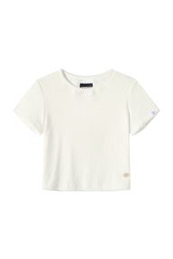 DangerousPeople DSP Rose Badge Stretch Lace Cotton Tee