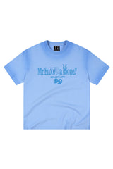 MEDM Gradient Macaron Letter Print Oversized Couple Tee