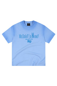 MEDM Gradient Macaron Letter Print Oversized Couple Tee