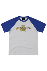 MEDM Gothic Rhinestone Embroidery Raglan Tee