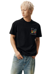 MEDM Casual Versatile Embroidered Letter Crew Neck Couple Tee