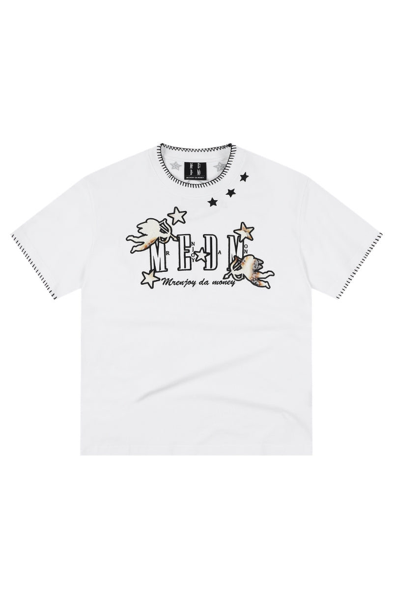MEDM Lace Angel Patch Embroidery Tee