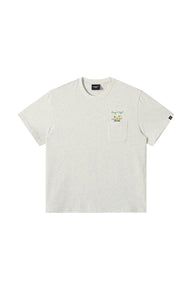 Dangerouspeople DSP Embroidered Flower Pocket Loose Cotton Tee