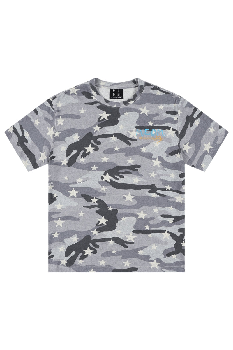 MEDM Camo Star All-Over Graffiti Logo Loose Vintage Tee