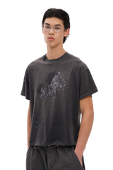Masonprince Splash Ink Pony Marijuana Cotton Soft Old Short Sleeve Year of Horse