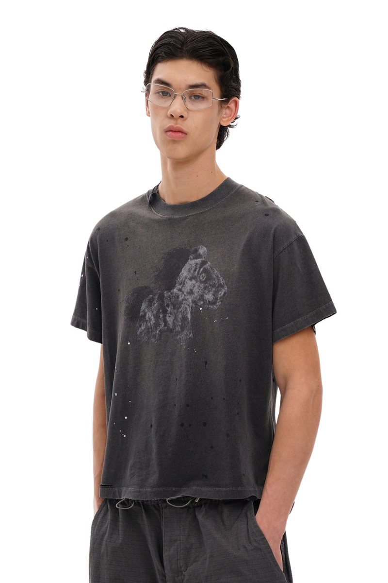 Masonprince Splash Ink Pony Marijuana Cotton Soft Old Short Sleeve Year of Horse